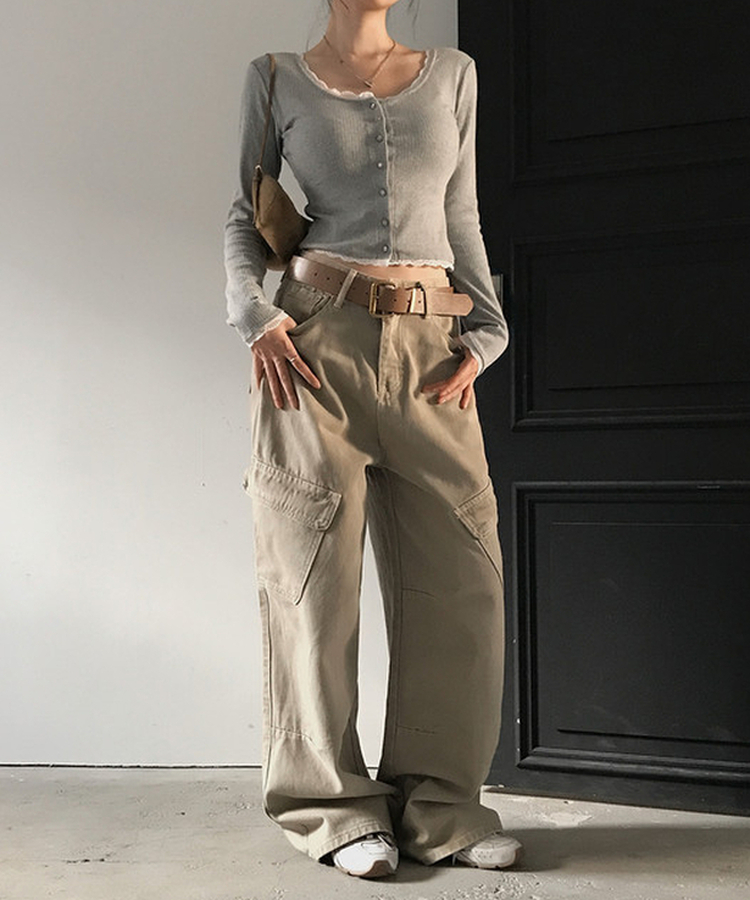 ベーシックワイドカーゴパンツ DEEP BEIGE