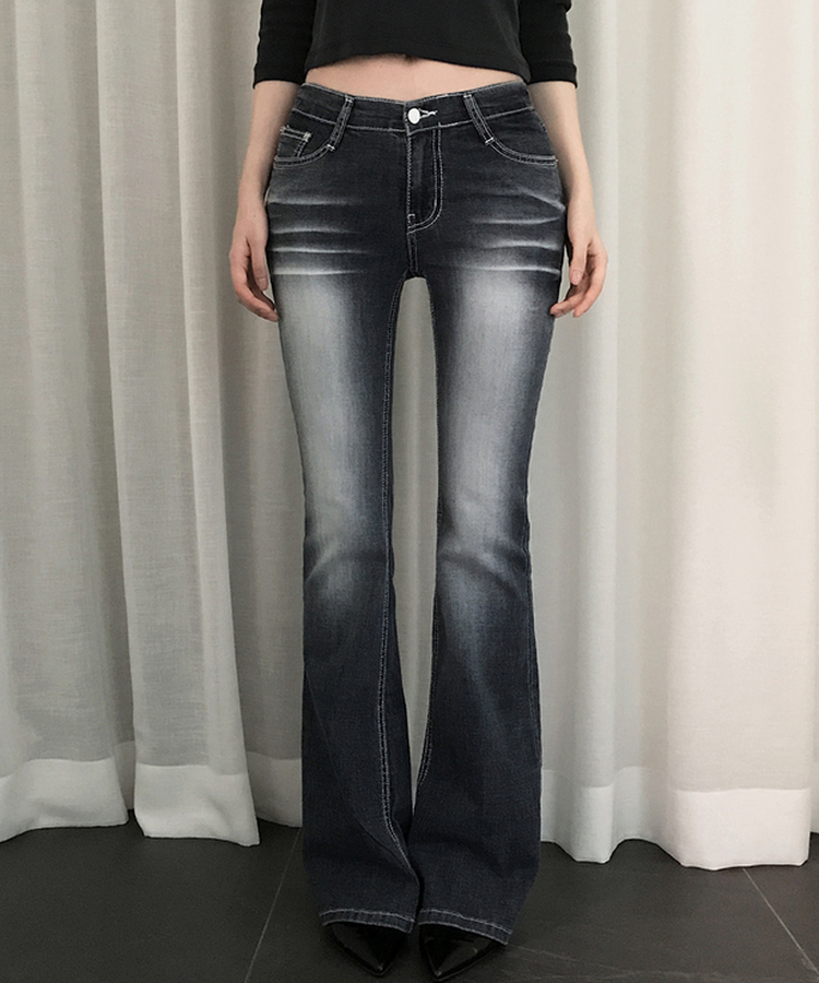 ウォッシングブーツカットデニムパンツ BLUE GRAY