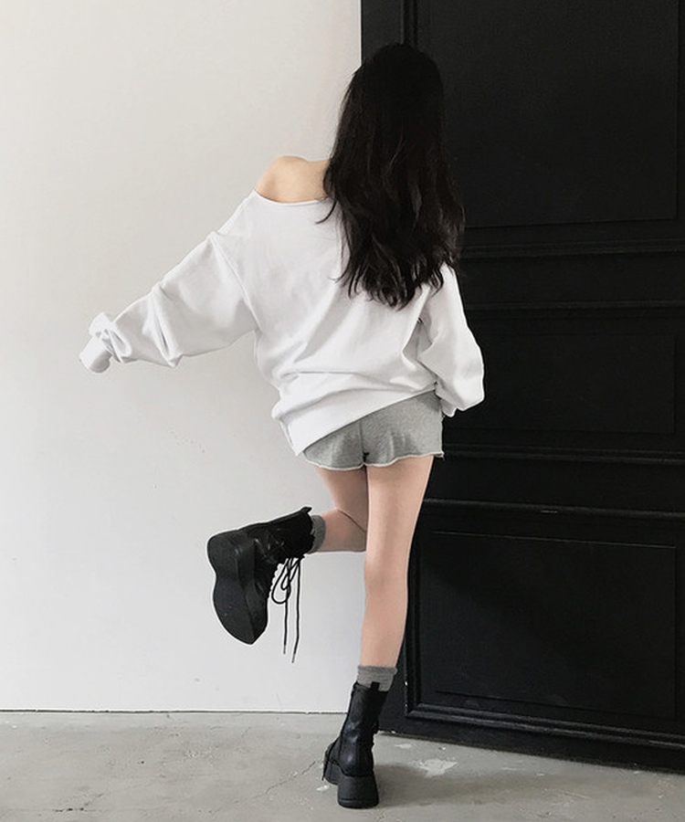 ライン厚底ワーカーブーツ BLACK