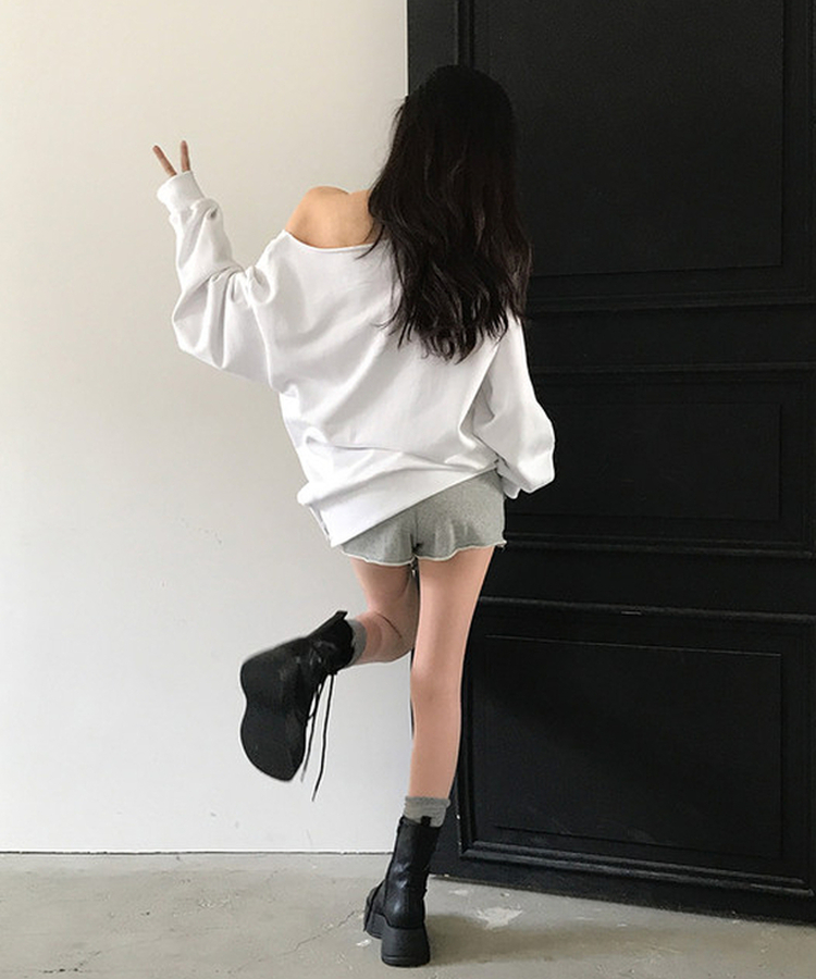 ライン厚底ワーカーブーツ BLACK