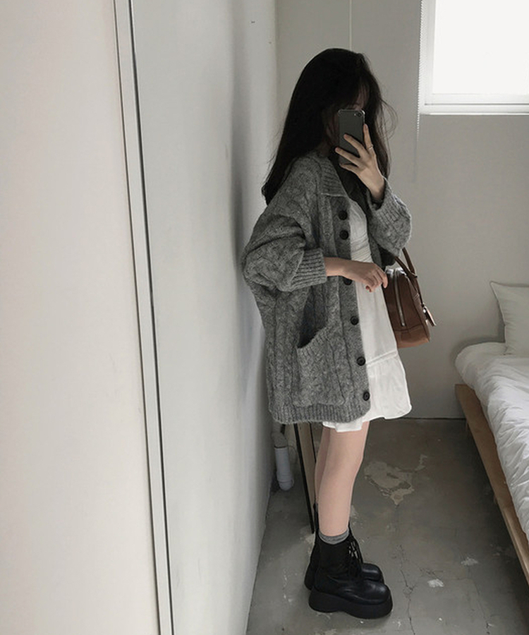 ライン厚底ワーカーブーツ BLACK
