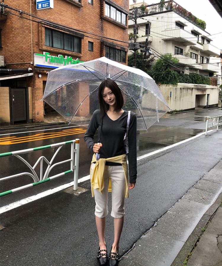 ピグメントVネック長袖Tシャツ CHARCOAL