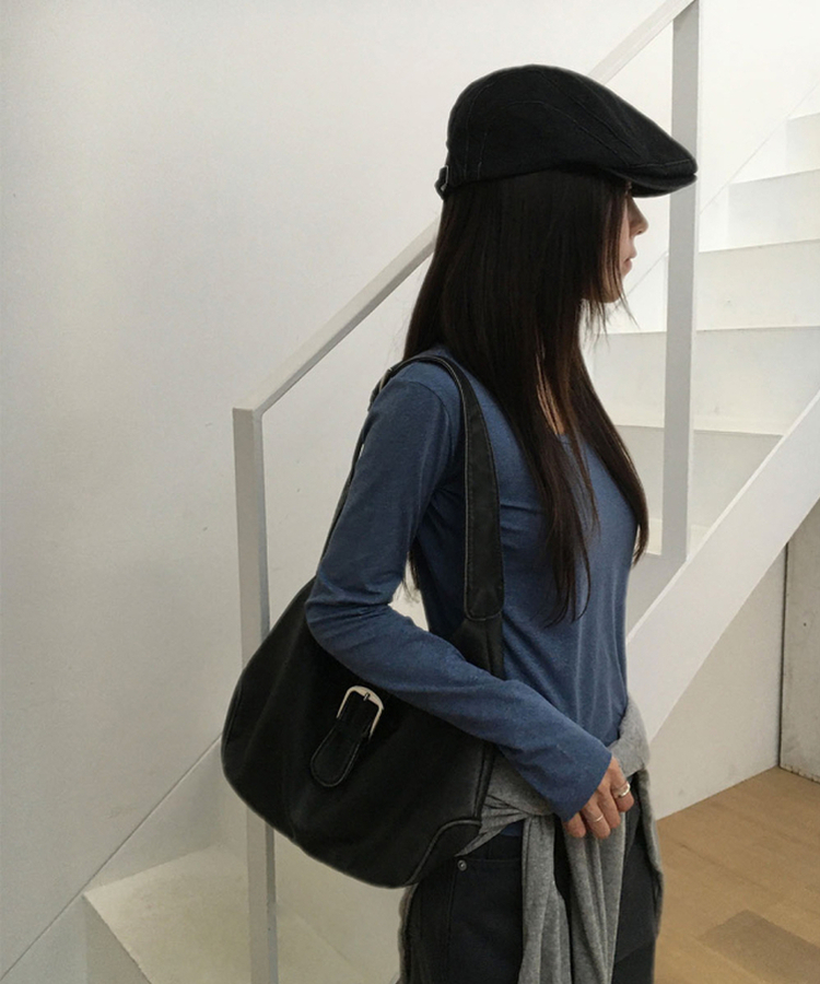 ピグメントVネック長袖Tシャツ BLUE