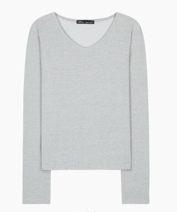 ピグメントVネック長袖Tシャツ