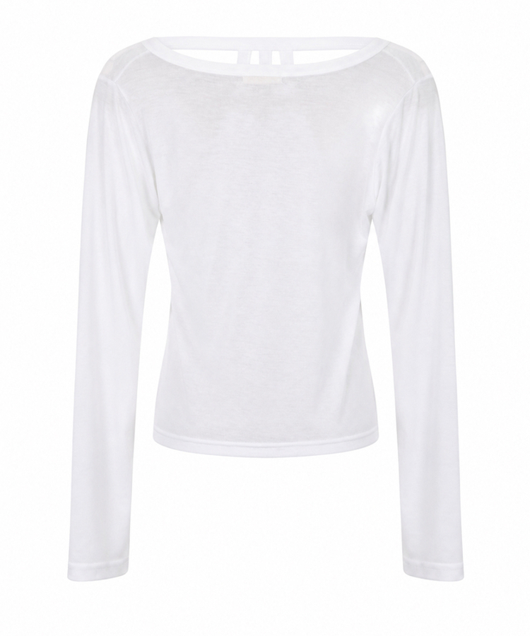 ホルターレイヤードボタン長袖Tシャツ