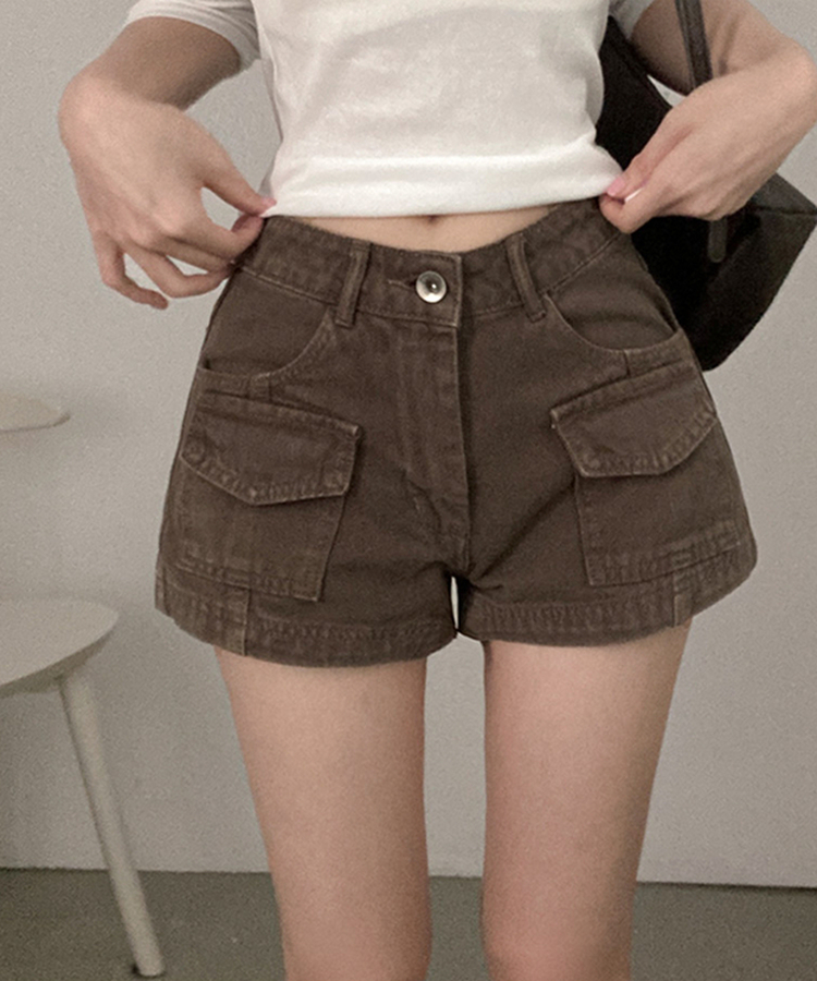 ピグメントポケットショートパンツ BROWN