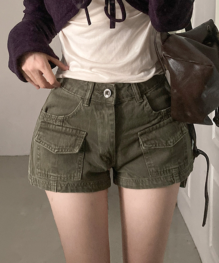 ピグメントポケットショートパンツ KHAKI