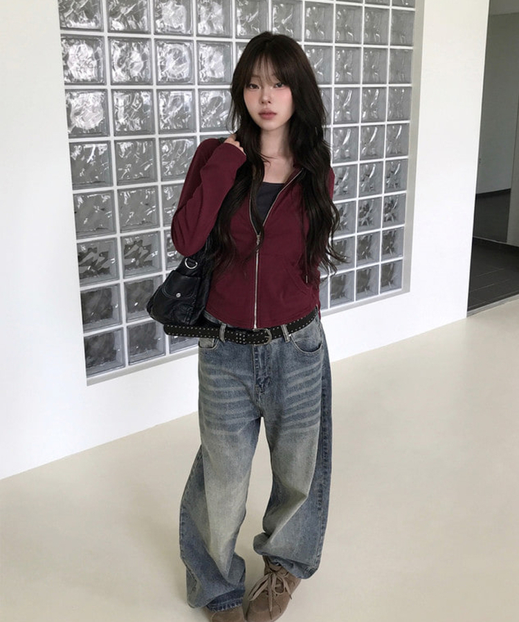 ウォッシングデニムワイドパンツ VINTAGE BLUE