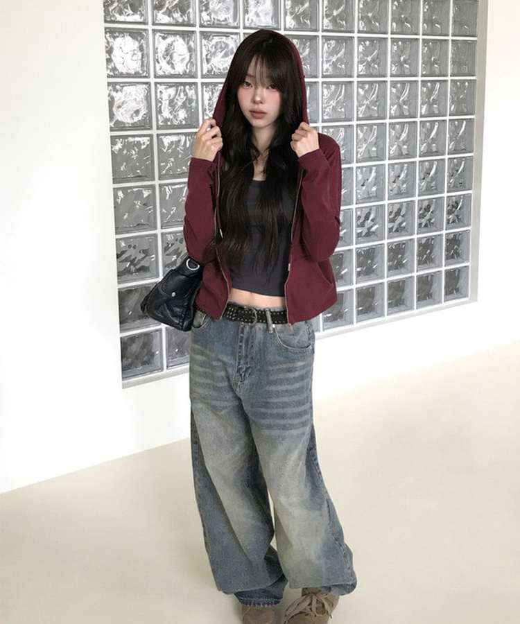 ウォッシングデニムワイドパンツ VINTAGE BLUE