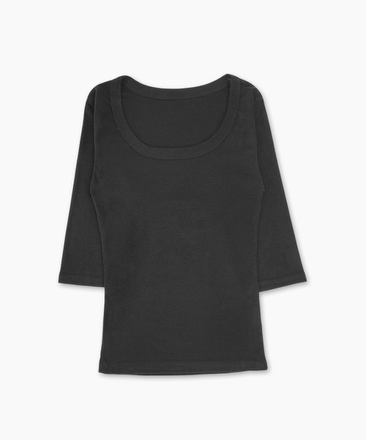 ベーシックUネック七分袖Tシャツ(6color)