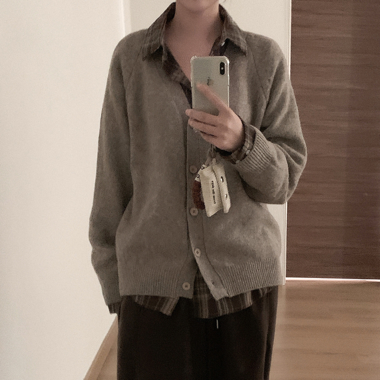 オーバーサイズニットカーディガン(5color) LIGHT BROWN