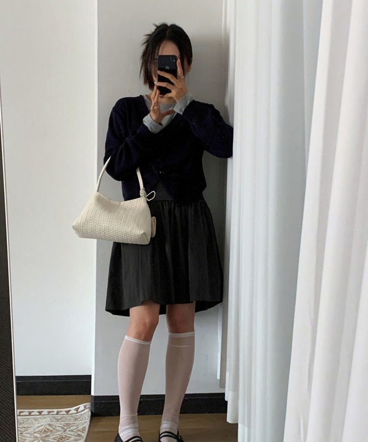 ルーズVネックニットカーディガン(11color) NAVY
