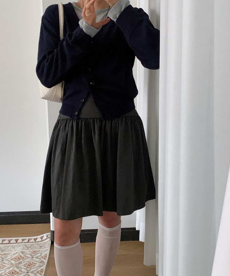 ルーズVネックニットカーディガン(11color) NAVY