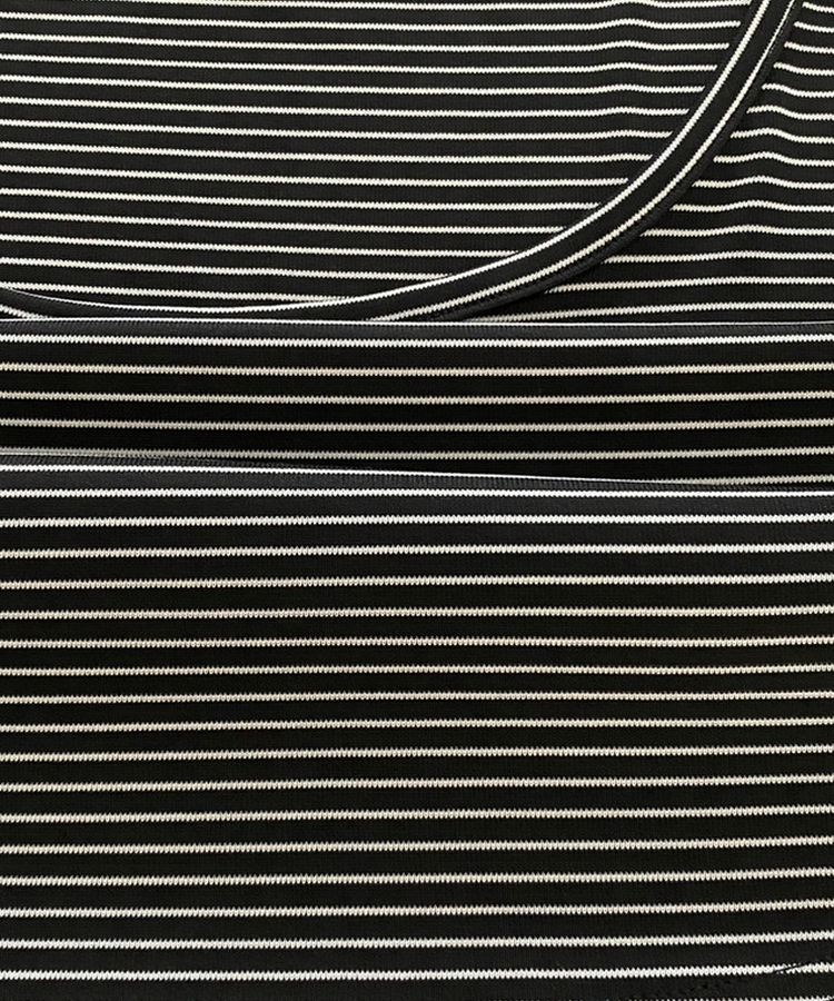 ボーダースリムUネック半袖Tシャツ