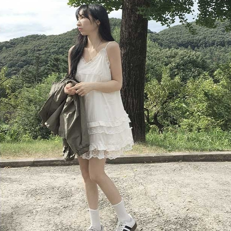 レイヤードレースミニワンピース LIGHT BEIGE