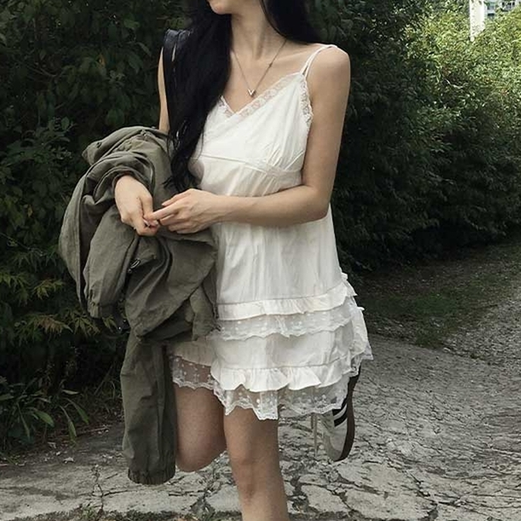 レイヤードレースミニワンピース LIGHT BEIGE