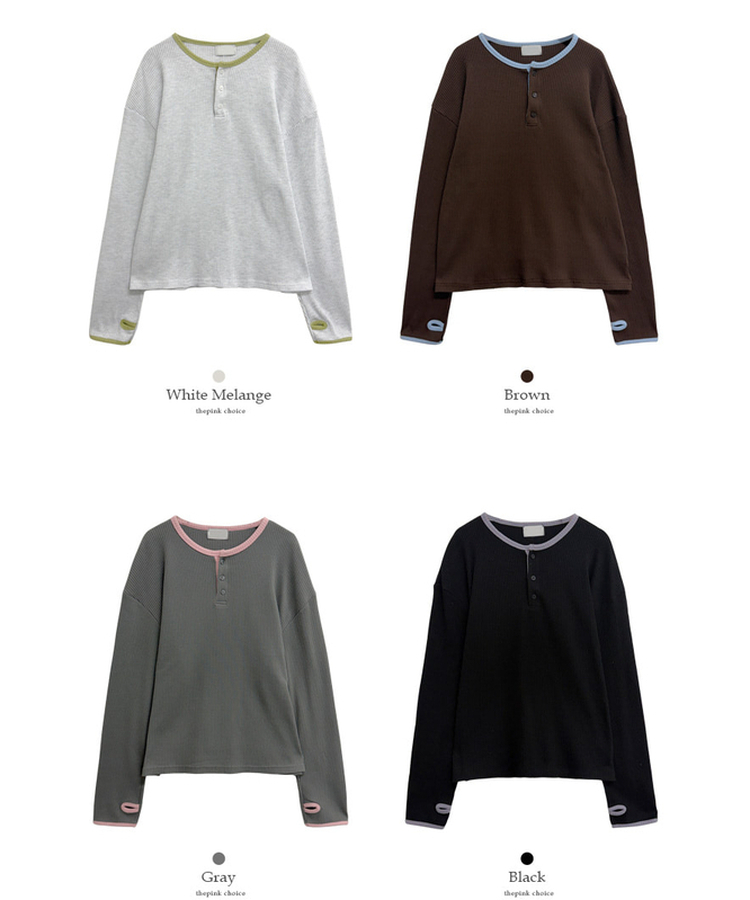 ヘンリーネックオーバーサイズニットTシャツ