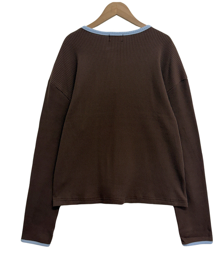 ヘンリーネックオーバーサイズニットTシャツ