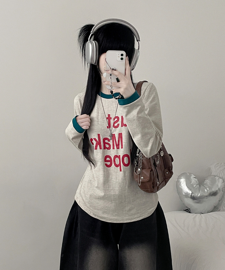 リンガールーズ長袖Tシャツ OATMEAL