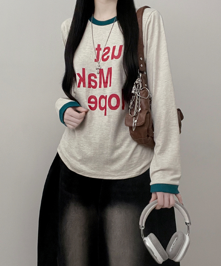 リンガールーズ長袖Tシャツ OATMEAL