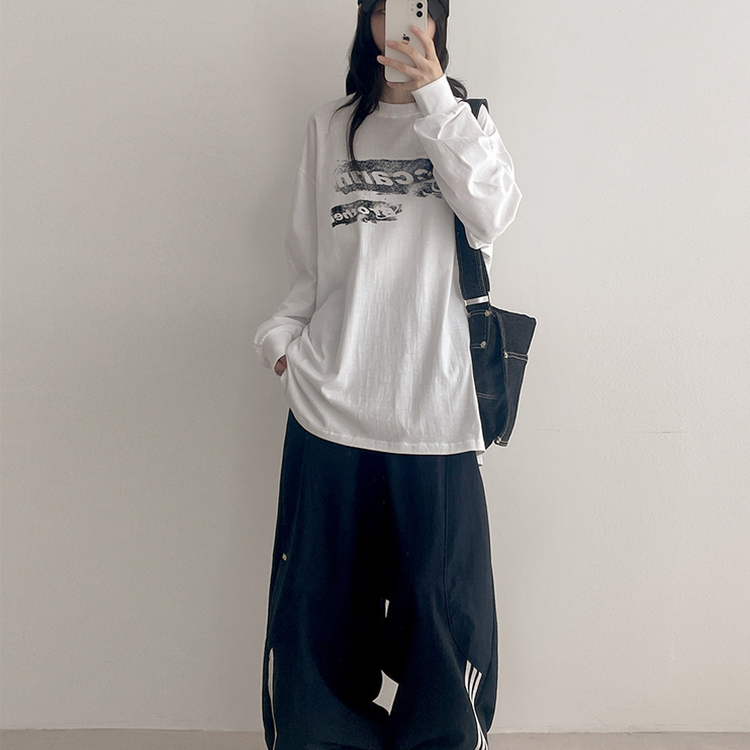 ビンテージグラフィック長袖Tシャツ WHITE