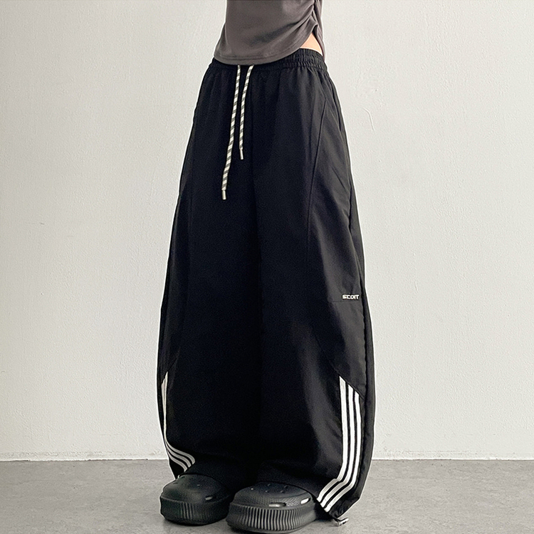 アノラックラインスポーティパンツ BLACK