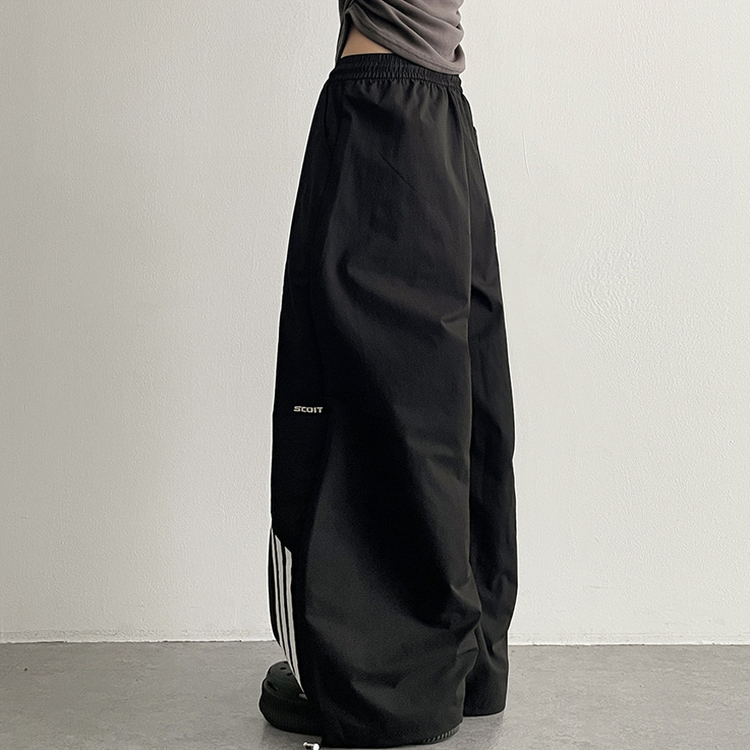 アノラックラインスポーティパンツ BLACK