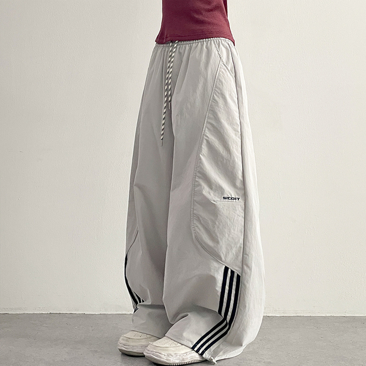アノラックラインスポーティパンツ GREY
