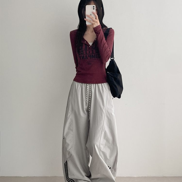 アノラックラインスポーティパンツ GREY