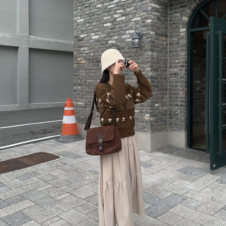 コーデュロイティアードロングスカート BEIGE