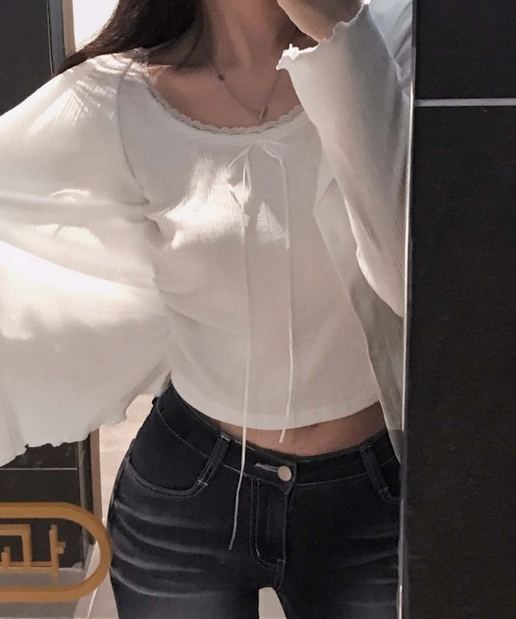レースレイヤードカーディガンTシャツ IVORY