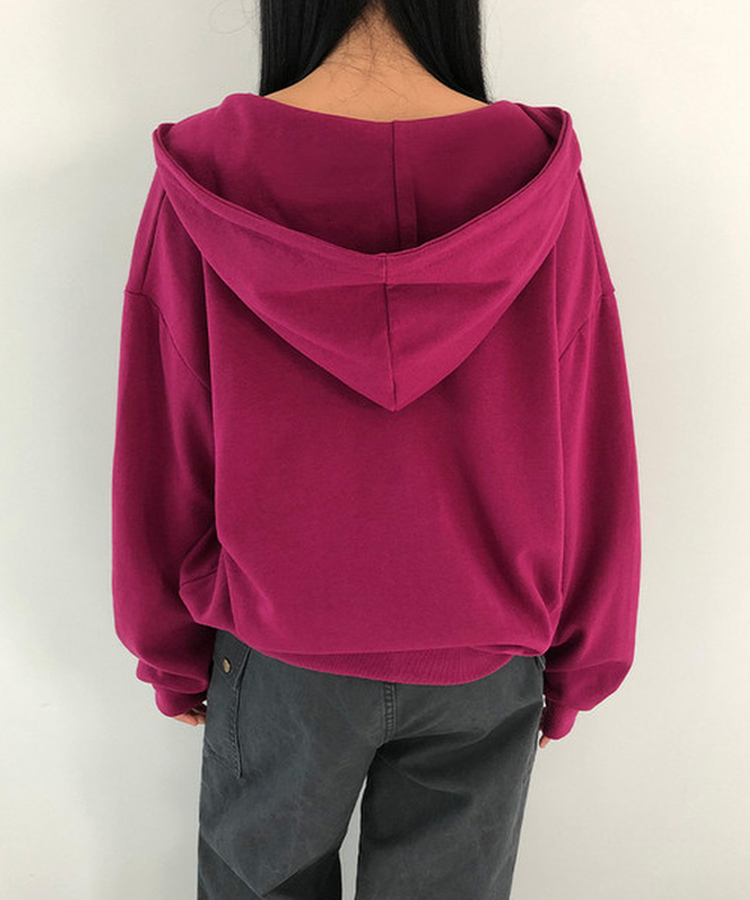 ジップアップフードトレーナー(6color) PLUM