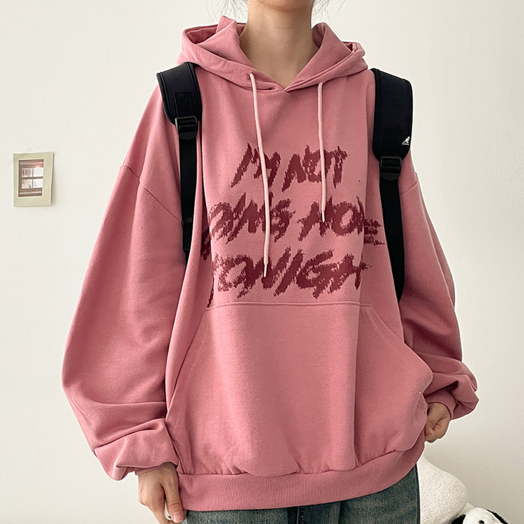オーバーサイズフードトレーナー(6color) PINK