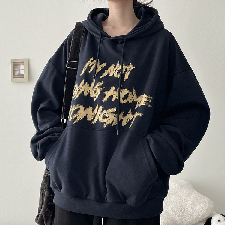 オーバーサイズフードトレーナー(6color) NAVY