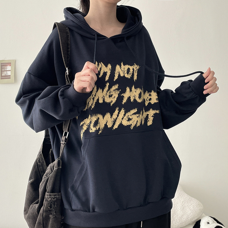 オーバーサイズフードトレーナー(6color) NAVY