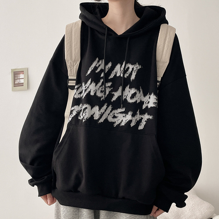 オーバーサイズフードトレーナー(6color) BLACK