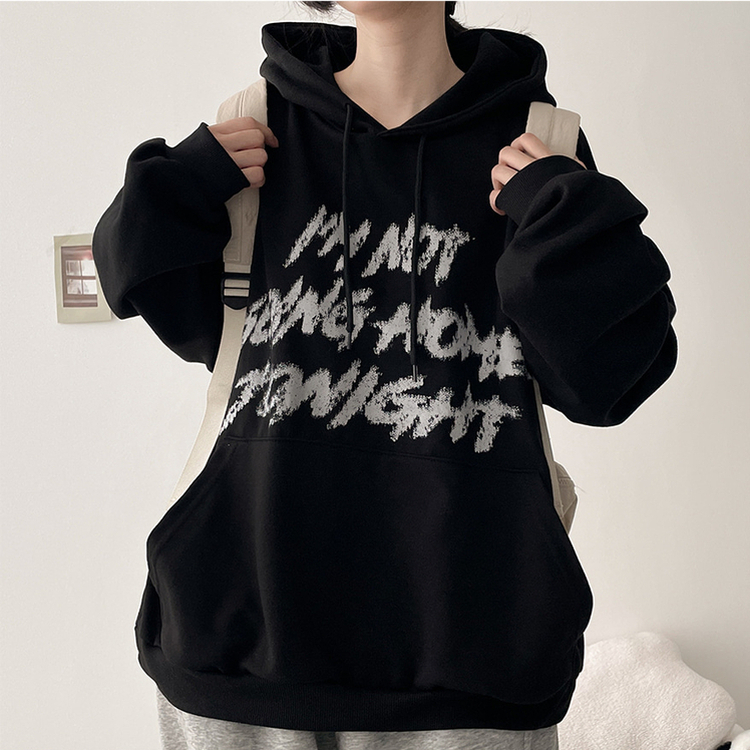 オーバーサイズフードトレーナー(6color) BLACK