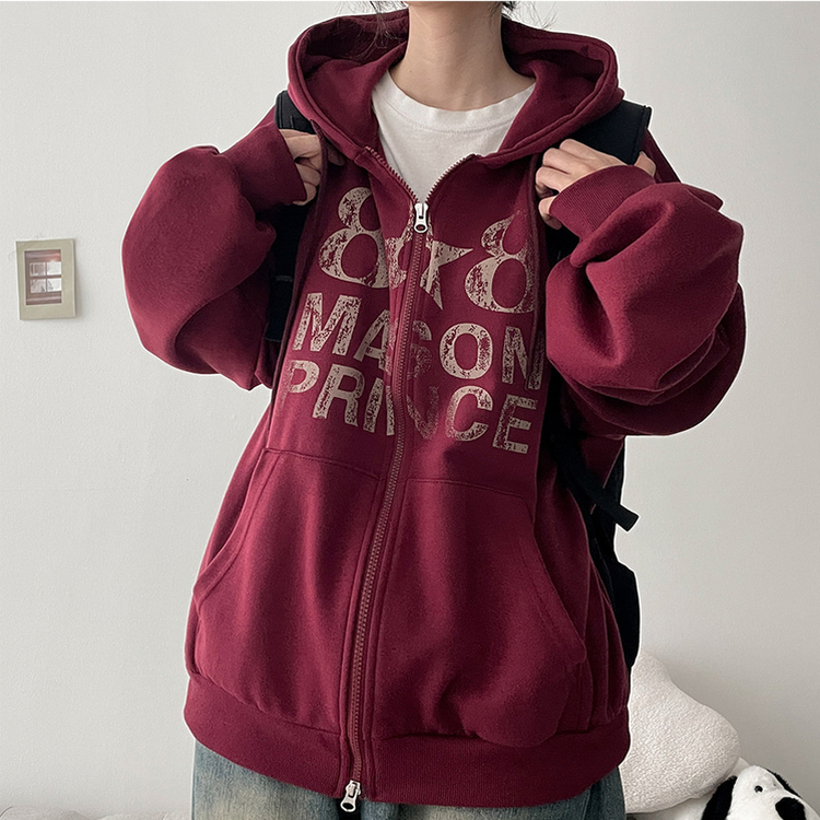 オーバーサイズフードトレーナー(5color) WINE