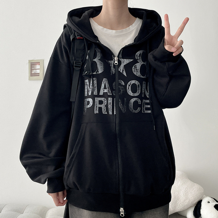 オーバーサイズフードトレーナー(5color) BLACK