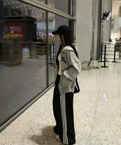 제니 트랙 와이드 롱팬츠 3color 블랙