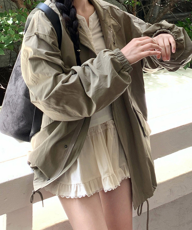 オーバーサイズミリタリージャケット KHAKI