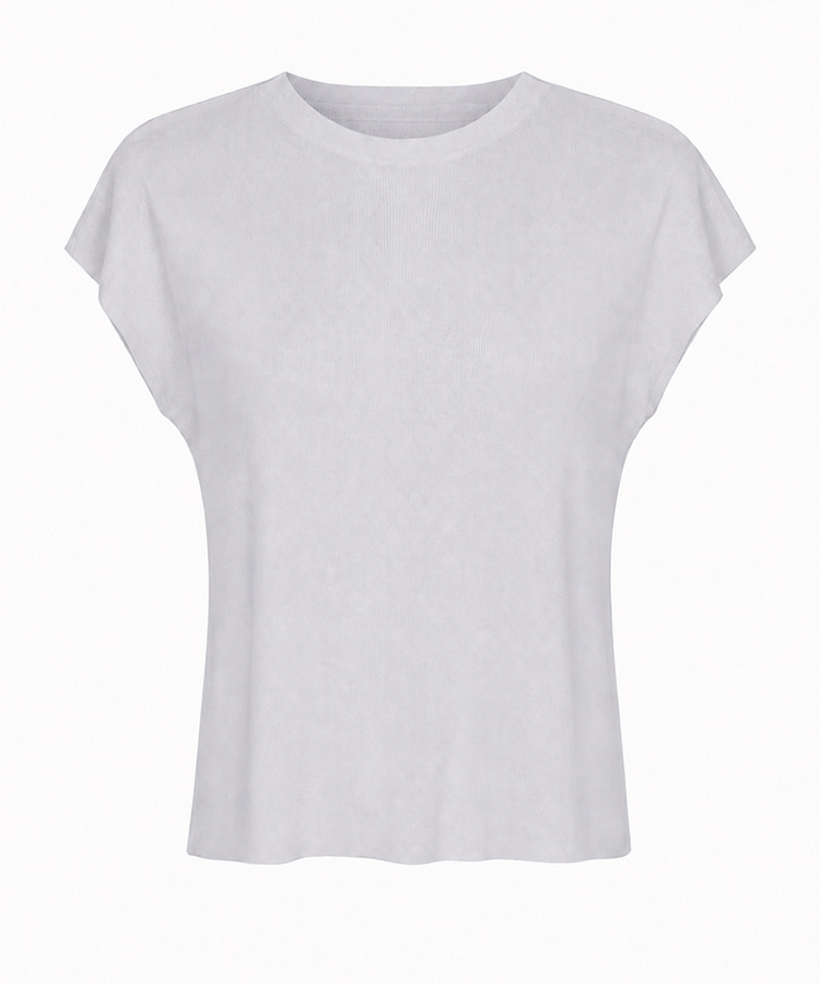 ハーフネックリブTシャツ
