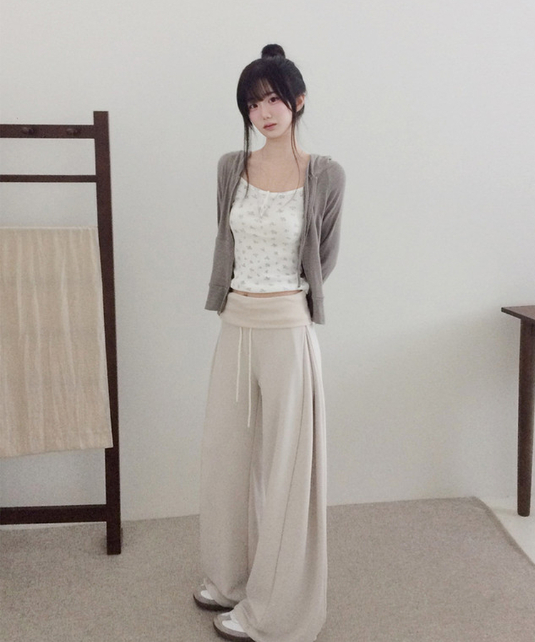 【丈別】シャーリングワイドトレーニングパンツ(5color) LIGHT BEIGE