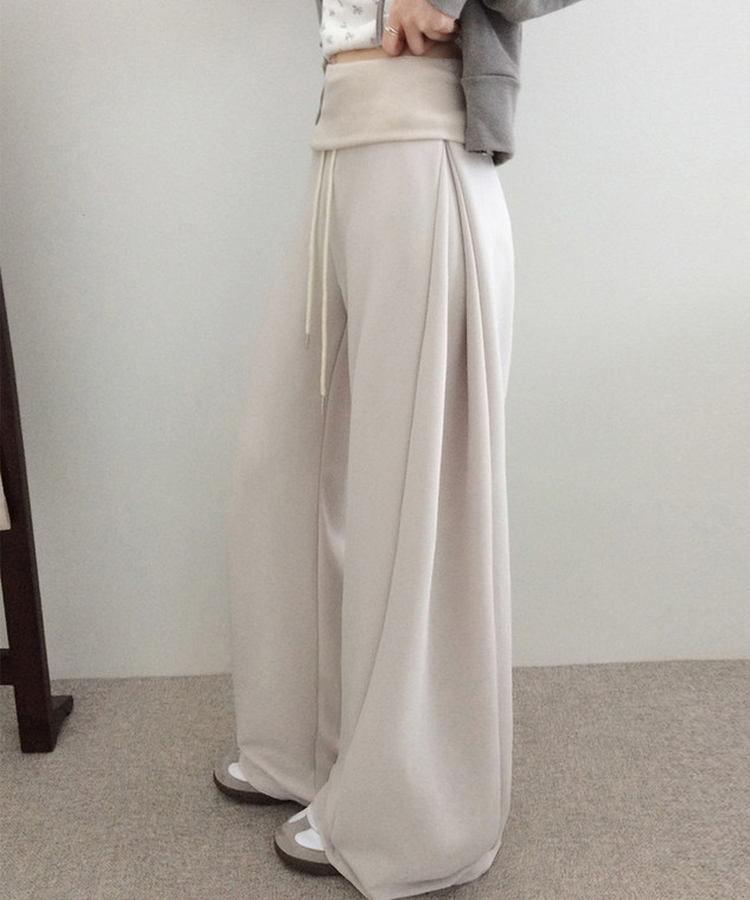 【丈別】シャーリングワイドトレーニングパンツ(5color) LIGHT BEIGE