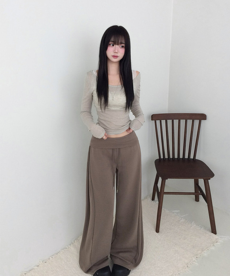 【丈別】シャーリングワイドトレーニングパンツ(5color) DEEP BEIGE