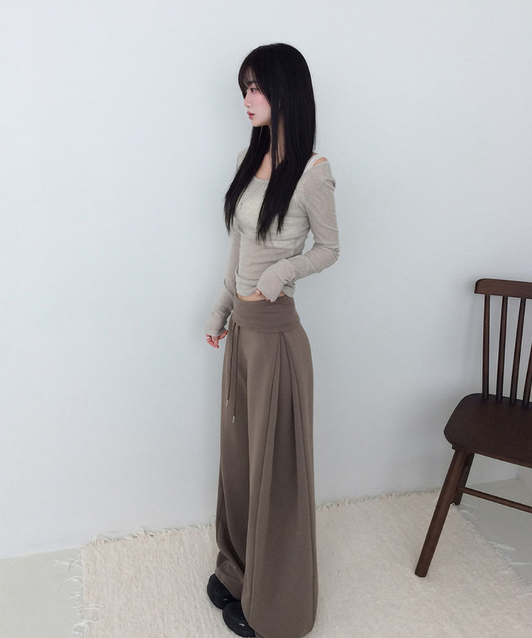 【丈別】シャーリングワイドトレーニングパンツ(5color) DEEP BEIGE