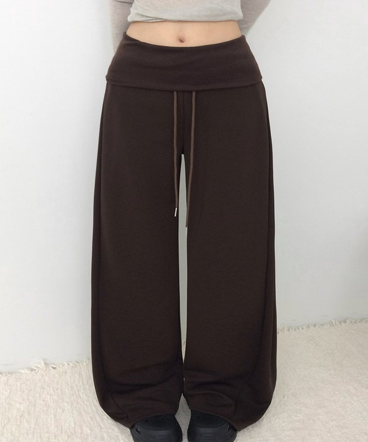 【丈別】シャーリングワイドトレーニングパンツ(5color) BROWN