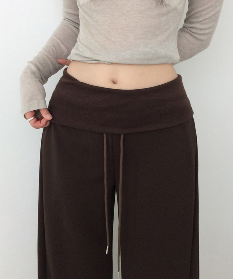 【丈別】シャーリングワイドトレーニングパンツ(5color) BROWN