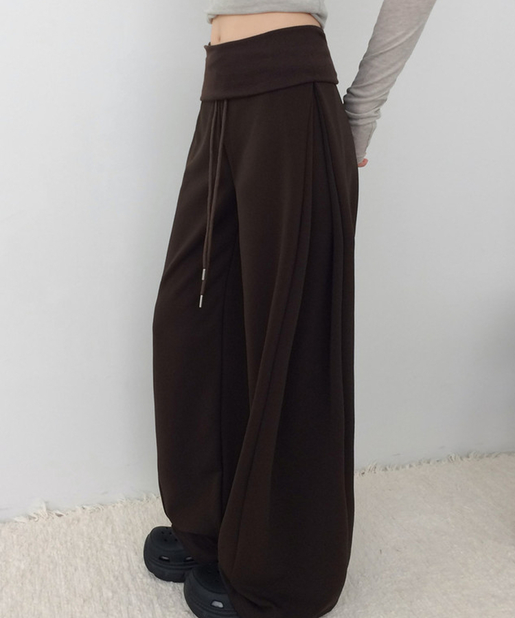 【丈別】シャーリングワイドトレーニングパンツ(5color) BROWN