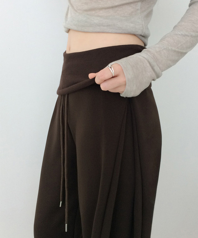 【丈別】シャーリングワイドトレーニングパンツ(5color) BROWN